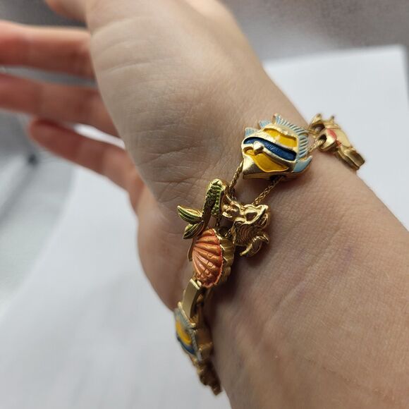 Gold Charm Mermaid Tennis Bracelet - Picture 5 of 6